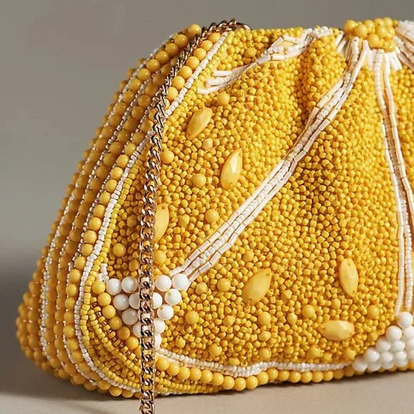 Anthropologie Beaded Lemon Clutch Style No. 94673704